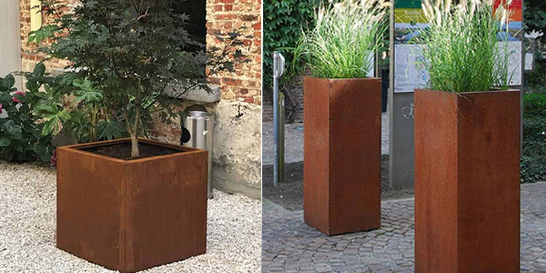 Square Corten Steel Planter