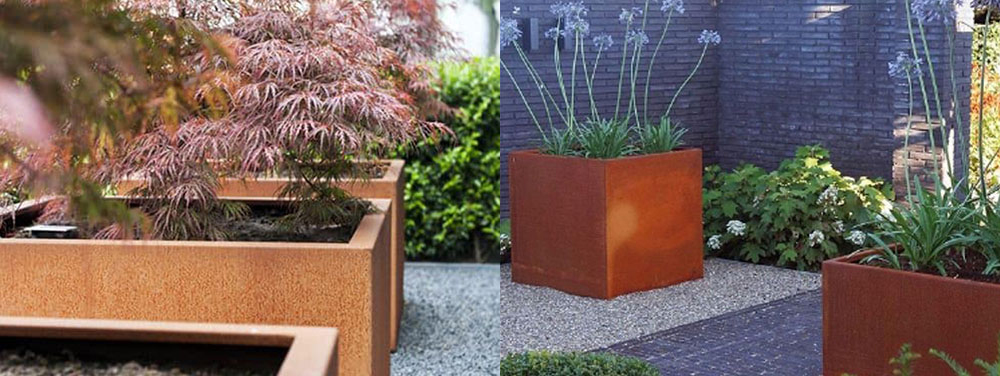 Square Corten Steel Planter 