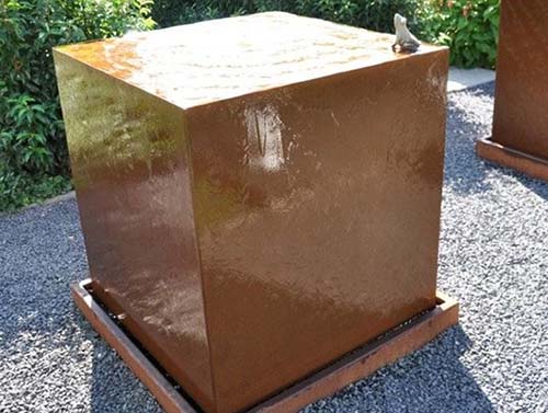 corten-steel-fountain-gn-wf-210-cubic-water-block-for-garden-decoration