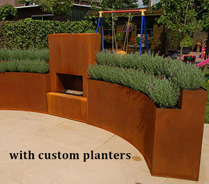 gn-fp-510-cuboid-shape-outdoor-corten-steel-fireplace-with-custom-planters