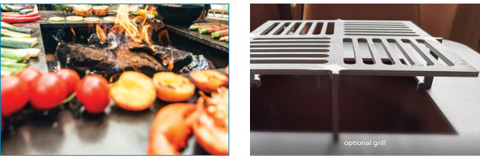 Outdoor Cooking Trapezoid-Base Corten Steel BBQ Grill