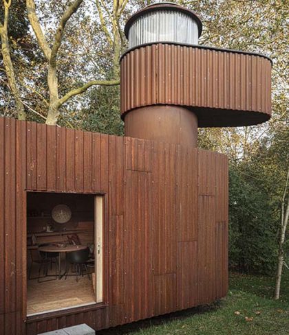 rounded-corten-steel-guest-cabin