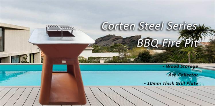 corten-bbq-grill-gn-bbq-222-for-outdoor-cooking-with-trapezoid-base