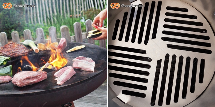Backyard Corten Wood-Burning Fire Bbq Grill