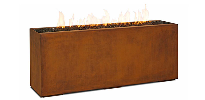 corten steel gas fire pit