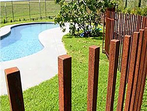 corten fence posts