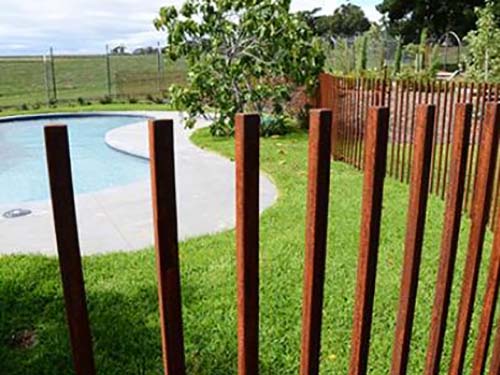 corten fence posts