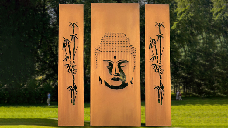 corten-steel-screen-gn-sh-204-outdoor-privacy-buddha-panel