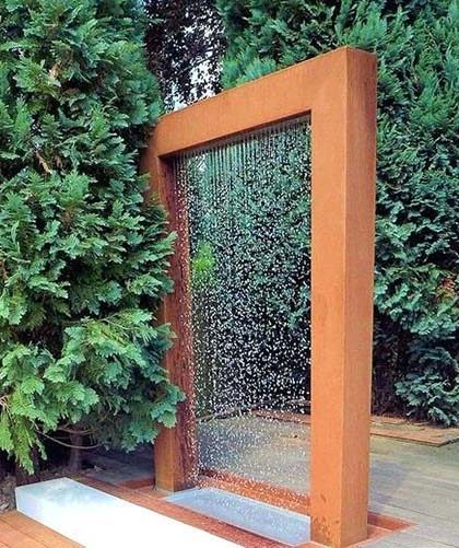 corten-steel-waterfall-gn-wf-088-curtain-rain-water-feature