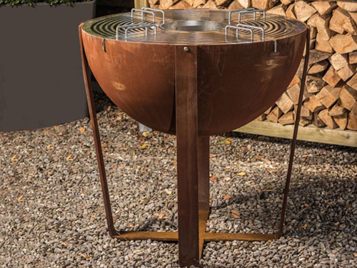 grill-corten-gn-bbq-201-semi-sphere-woodburning-grill