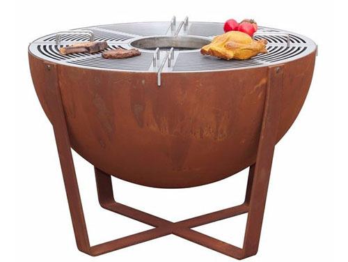 grill-corten-gn-bbq-201-semi-sphere-woodburning-grill