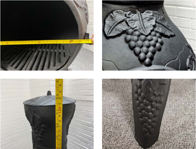 Grape Cast Outdoor Cast Iron Chiminea Fire Pit 
