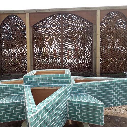 corten-metal-screen-gn-sp-018-kaleidoscope-design-fence-panel