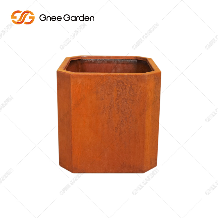 corten-planter-box-gn-pr-1221-octagon-design-flower-pot