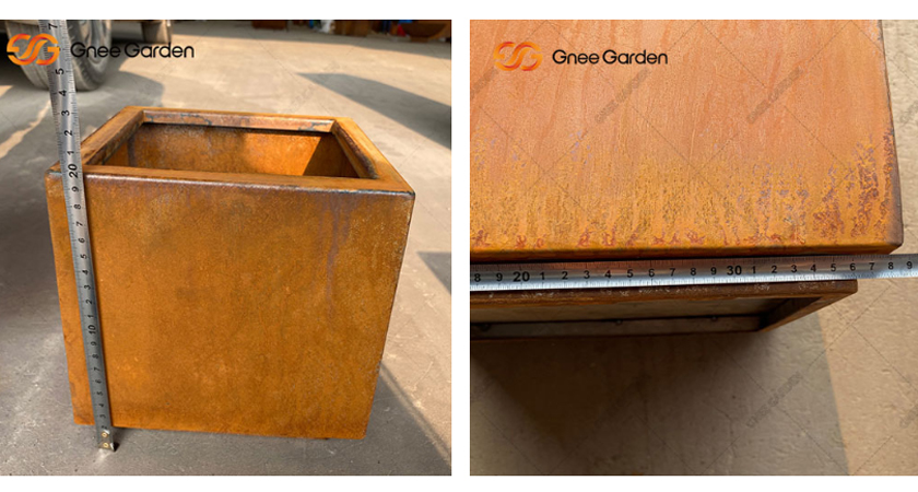 Corten Steel Square Planter 