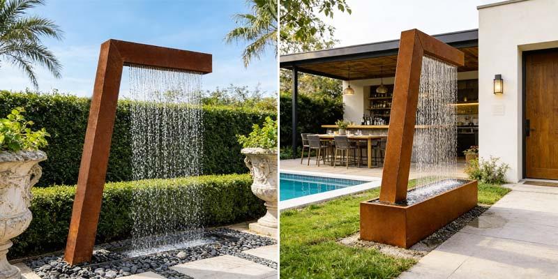 Corten Steel Water Wall Fountain