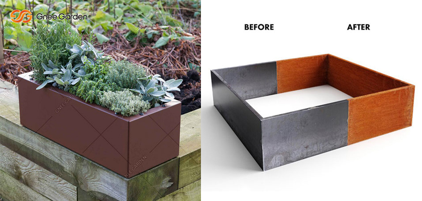 Modern Corten Steel Rectangle Planter