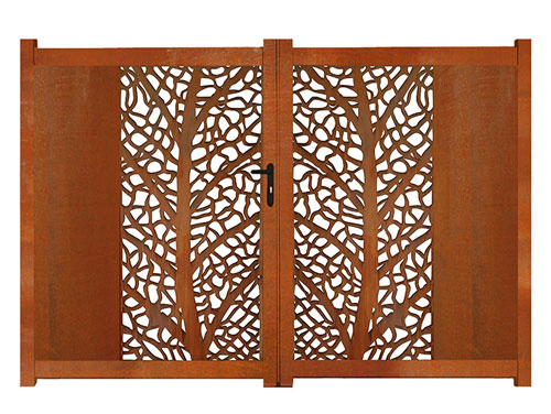 corten steel driveway gates