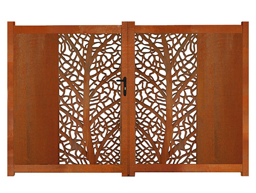 corten steel driveway gates