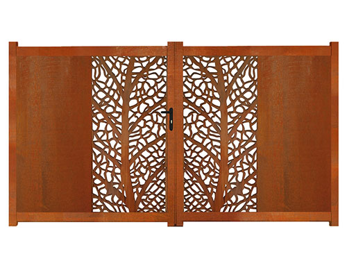 corten steel driveway gates