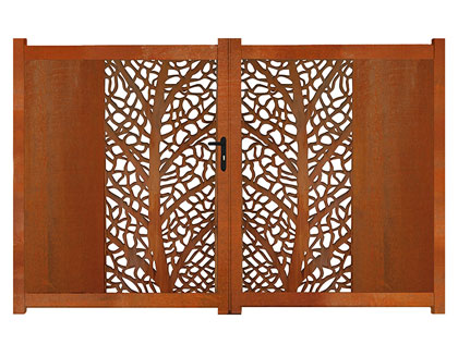 corten steel driveway gates