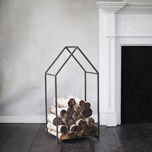 Steel Firewood Rack House Shaped Gnee Garden