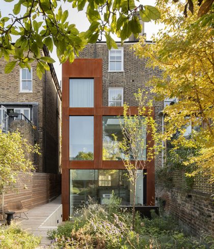 Expands East London House with Corten Steel Extension