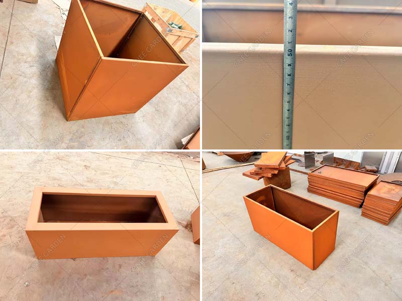 Corten Steel outdoor firepit With Wood storage