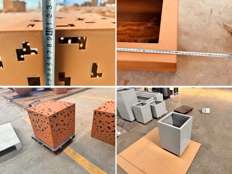 Corten Steel outdoor firepit With Wood storage