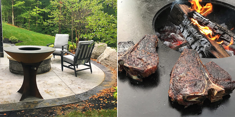 Tall Base Corten Steel BBQ Outdoor Kitchen Grill