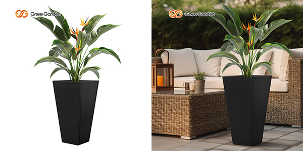 Galvanized Metal Tapered Planter