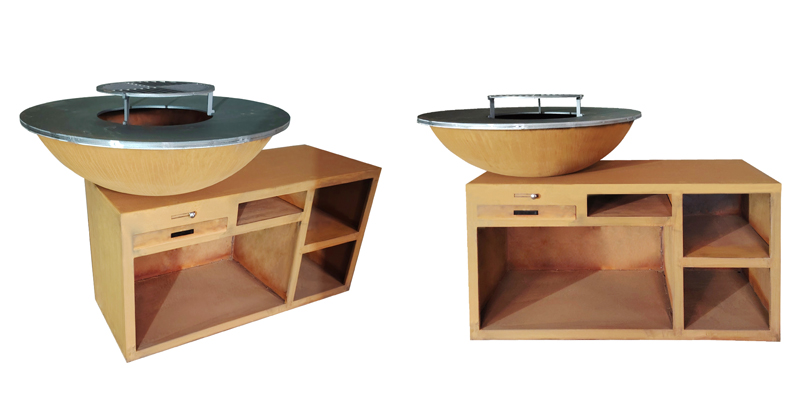 outdoor kitchen charcoal grill