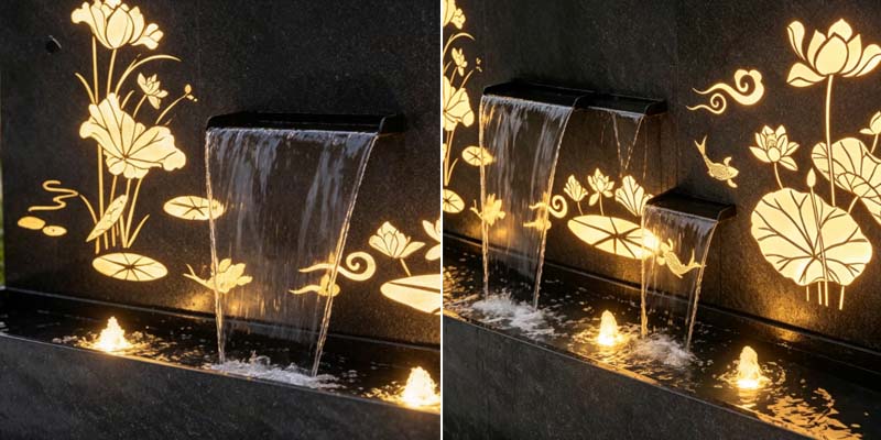 metal wall fountain outdoor