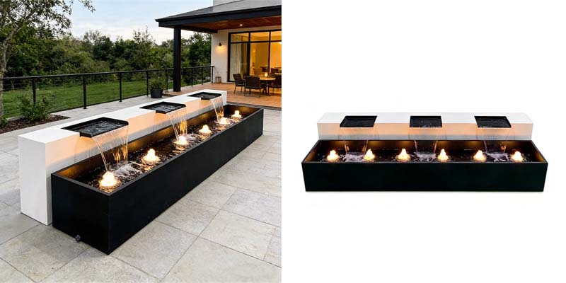 outdoor rain water feature