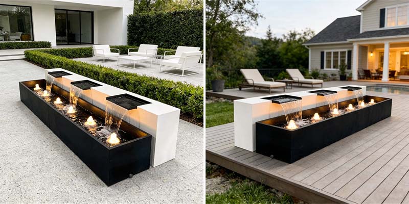 outdoor rain water feature