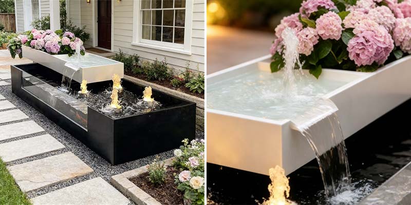 metal water fountain outdoor